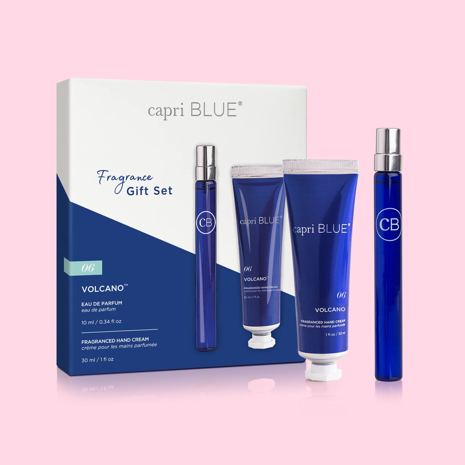 Capri Blue brand logo close-up emphasizing cruelty-free and vegan beauty