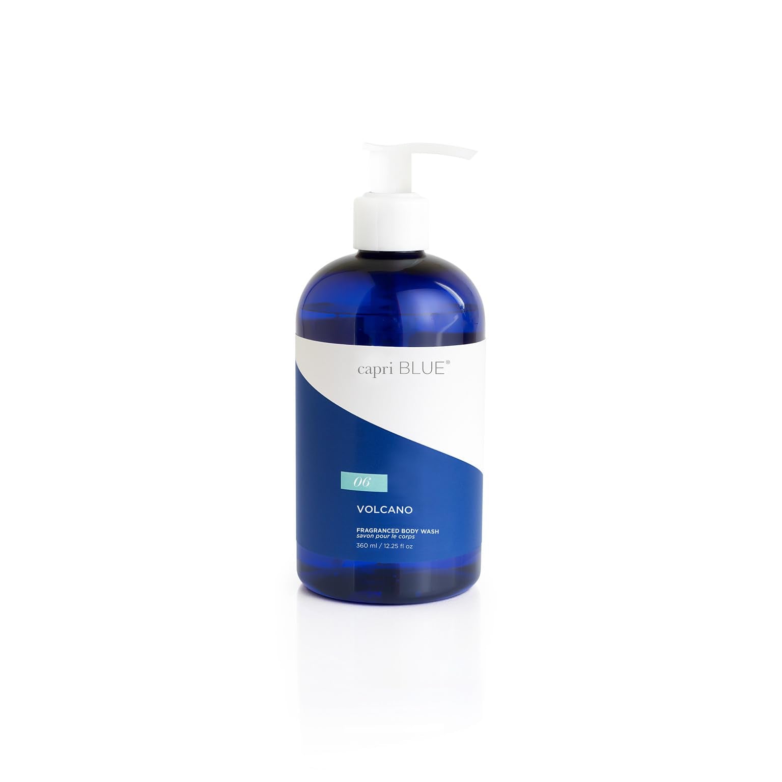 Capri Blue Volcano bottle pump showcases luxurious, hydrating body wash for daily showers