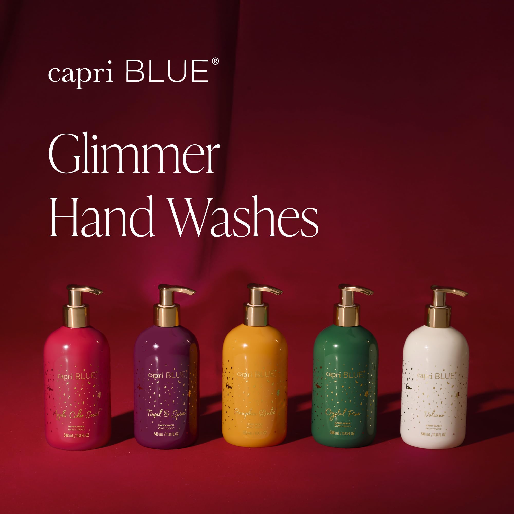 Capri Blue Volcano glimmer bottle on a counter adds a luxe touch