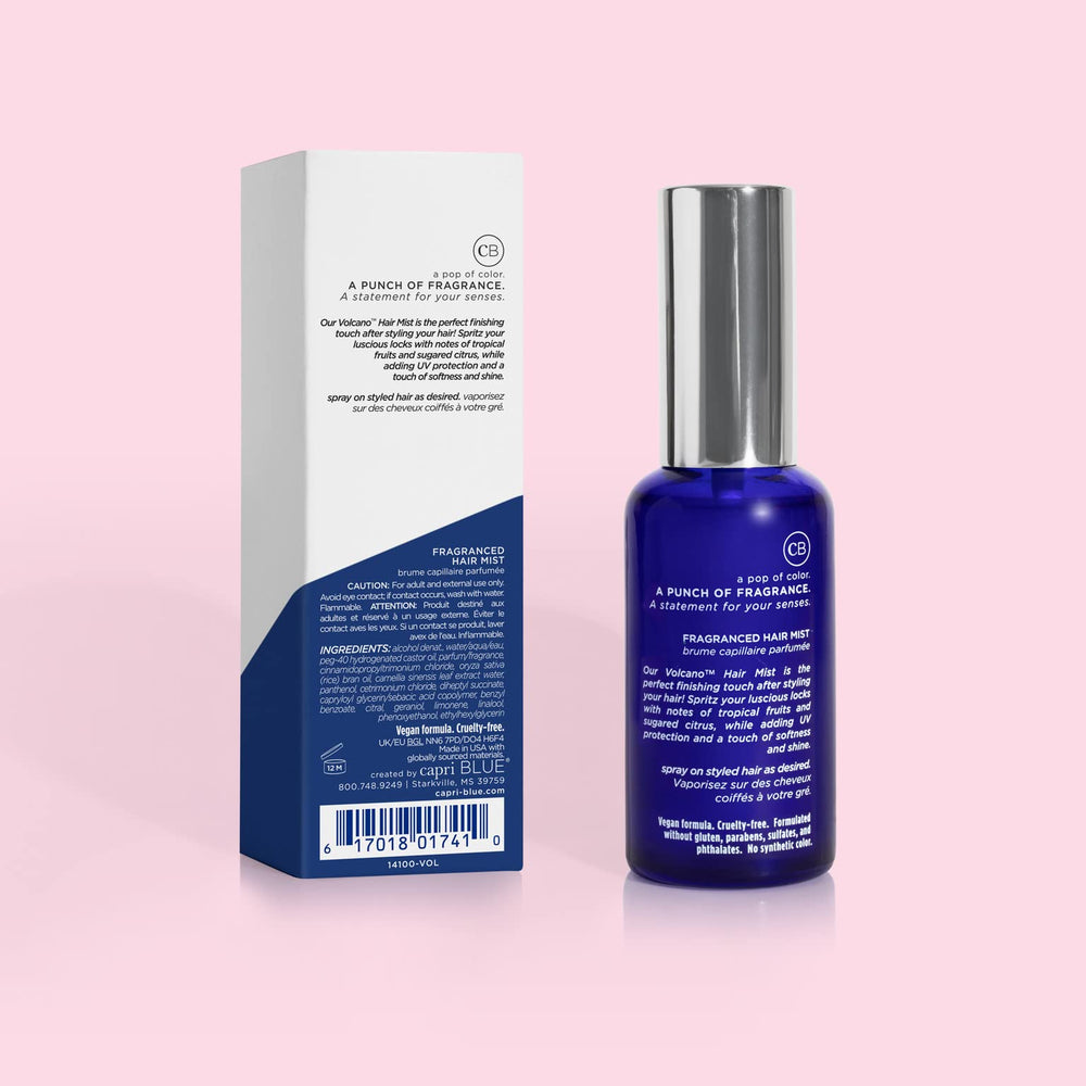Capri Blue Volcano packaging indicating vegan and cruelty-free formula.