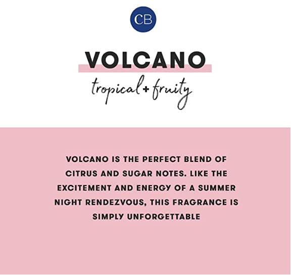 Capri Blue Volcano label detail emphasizes no synthetic color and natural ingredients.