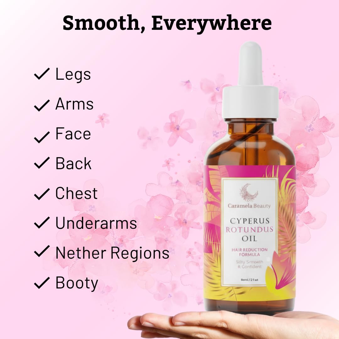 Caramela Beauty Cyperus Rotundus Oil applied on skin for a soothing ritual.