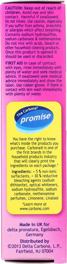 Carbona Color Run Remover soaking action demonstrates treating color runs on fabric.