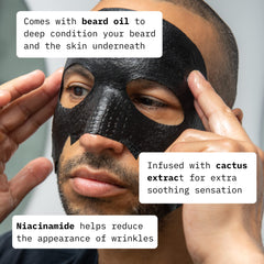 Cardon charcoal mask closeup pore-cleanse demonstrates cleansing pores while hydrating skin.