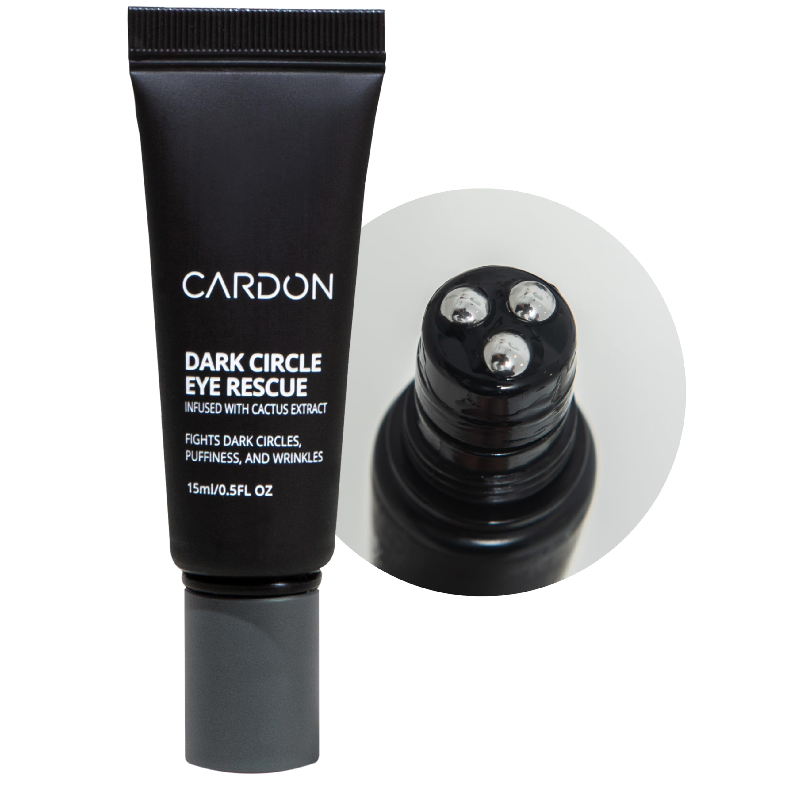 Cardon Dark Circle Rescue eye roller closeup showing cooling application