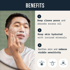 Cardon Deep Pore Cleaning Clay Face Wash foamy lather demonstrates cleansing action