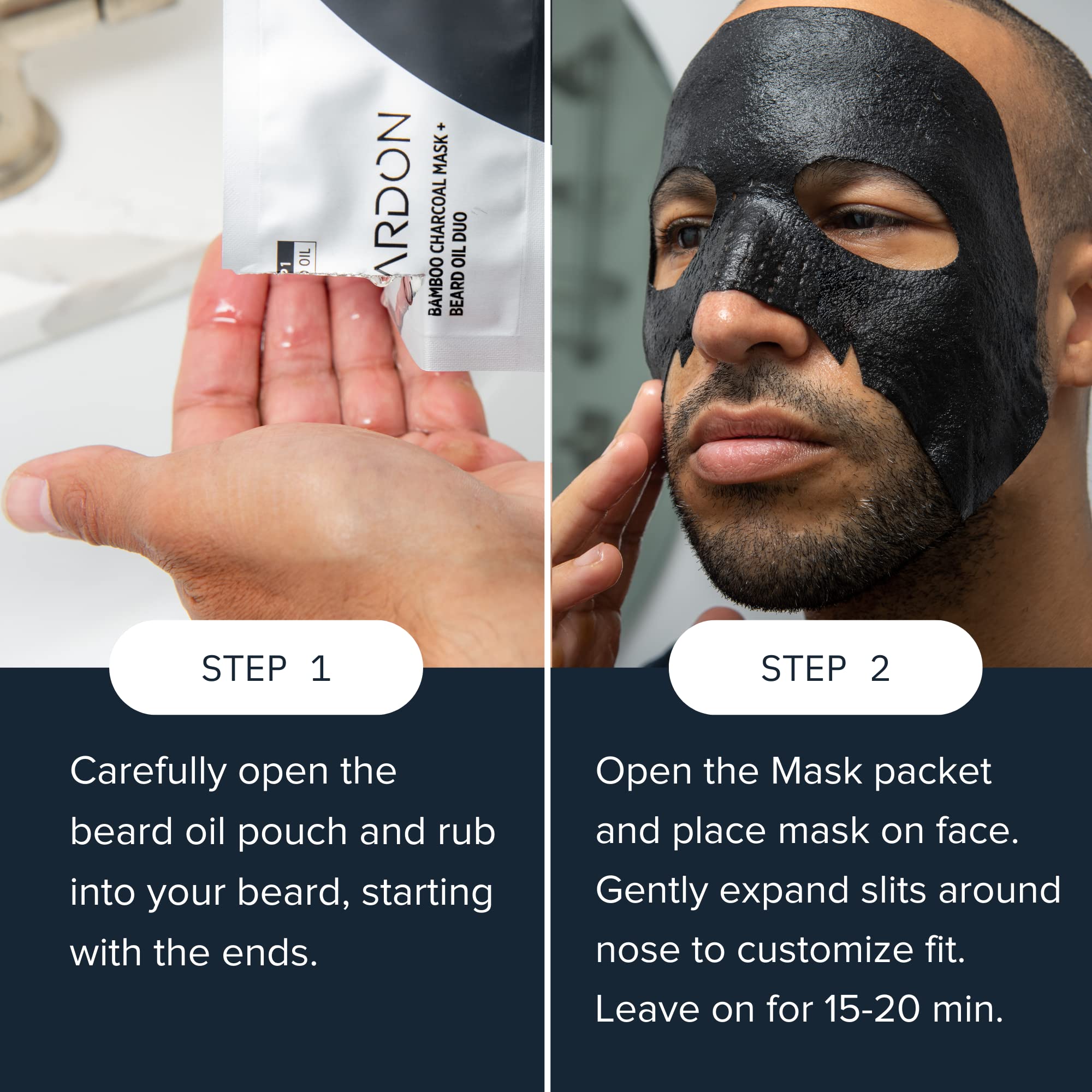 Cardon face mask expandable nose slits on the look demonstrates customizable fit.