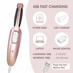 Care me LED precision light helps target rough spots during at-home pedicure sessions.