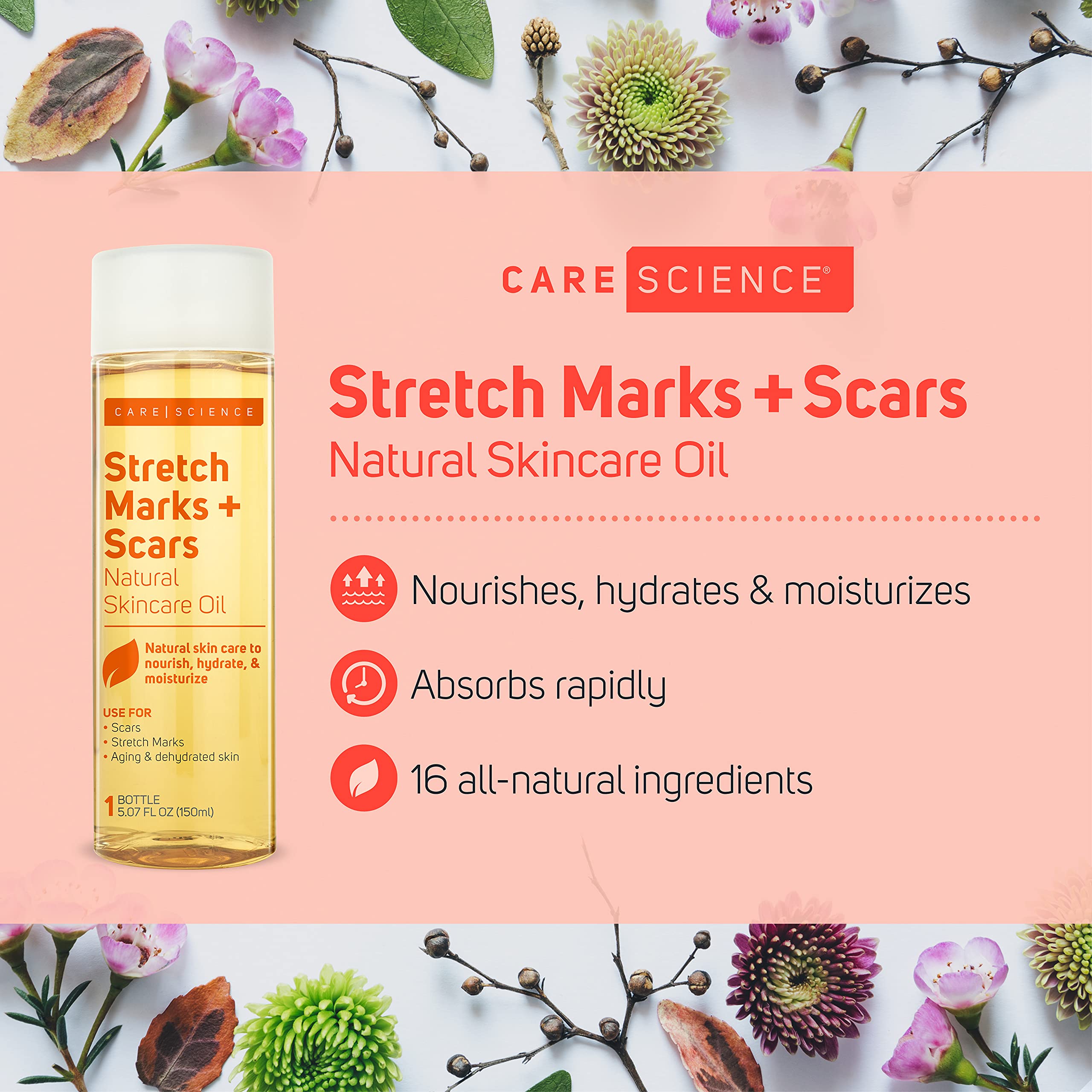Care Science texture close-up shows fast-absorbing formula ideal for dehydrated skin.