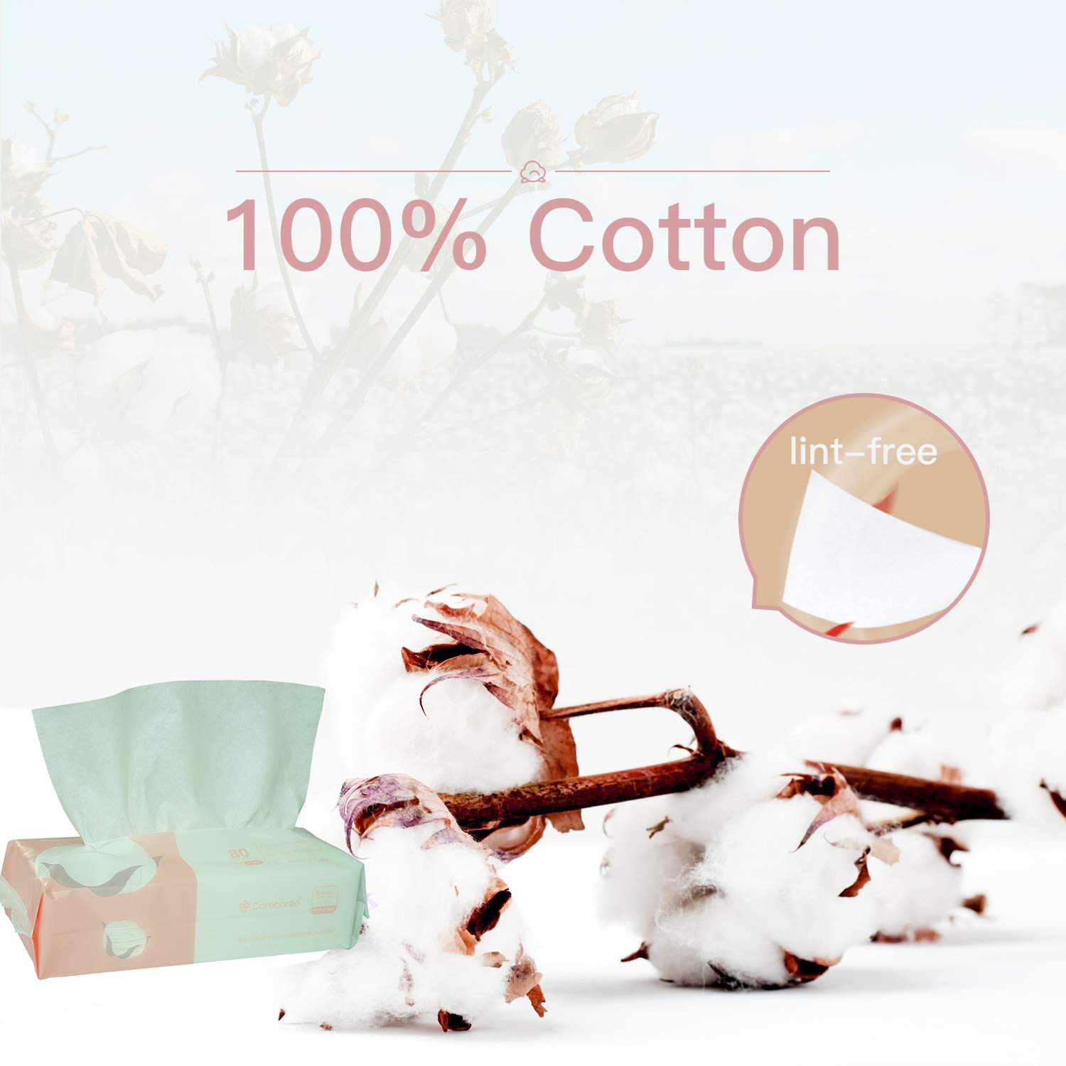 Careboree face drying towel soft cotton closeup for gentle skin drying.