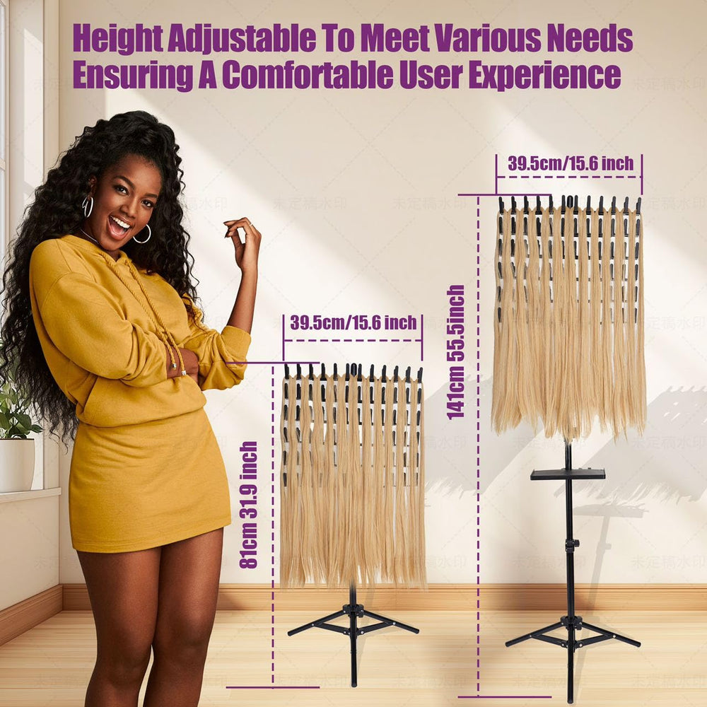 Carefree Finds braiding rack with two combs and six clips aids quick prep