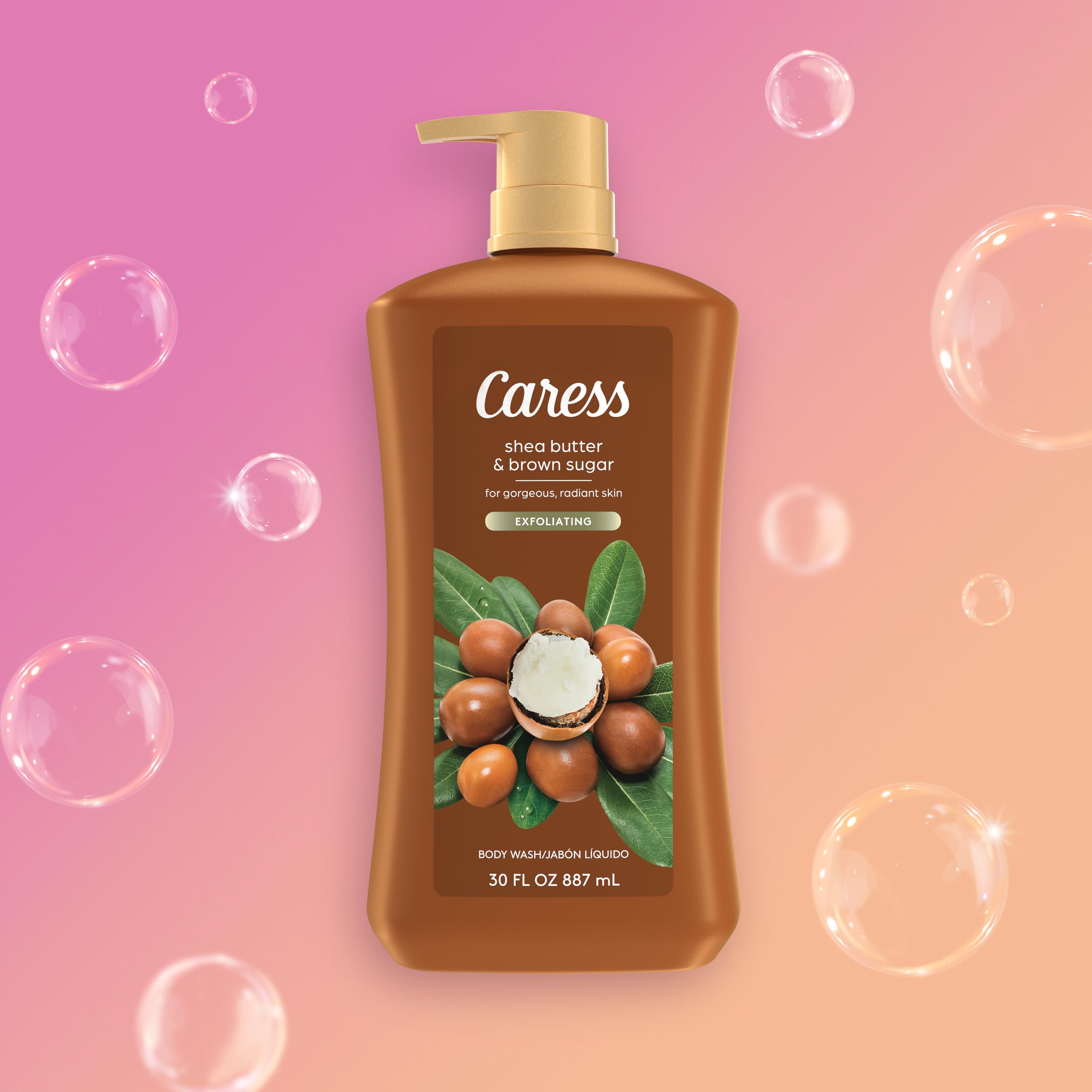 Caress packaging highlights 50 percent recycled plastic for eco-conscious packaging.