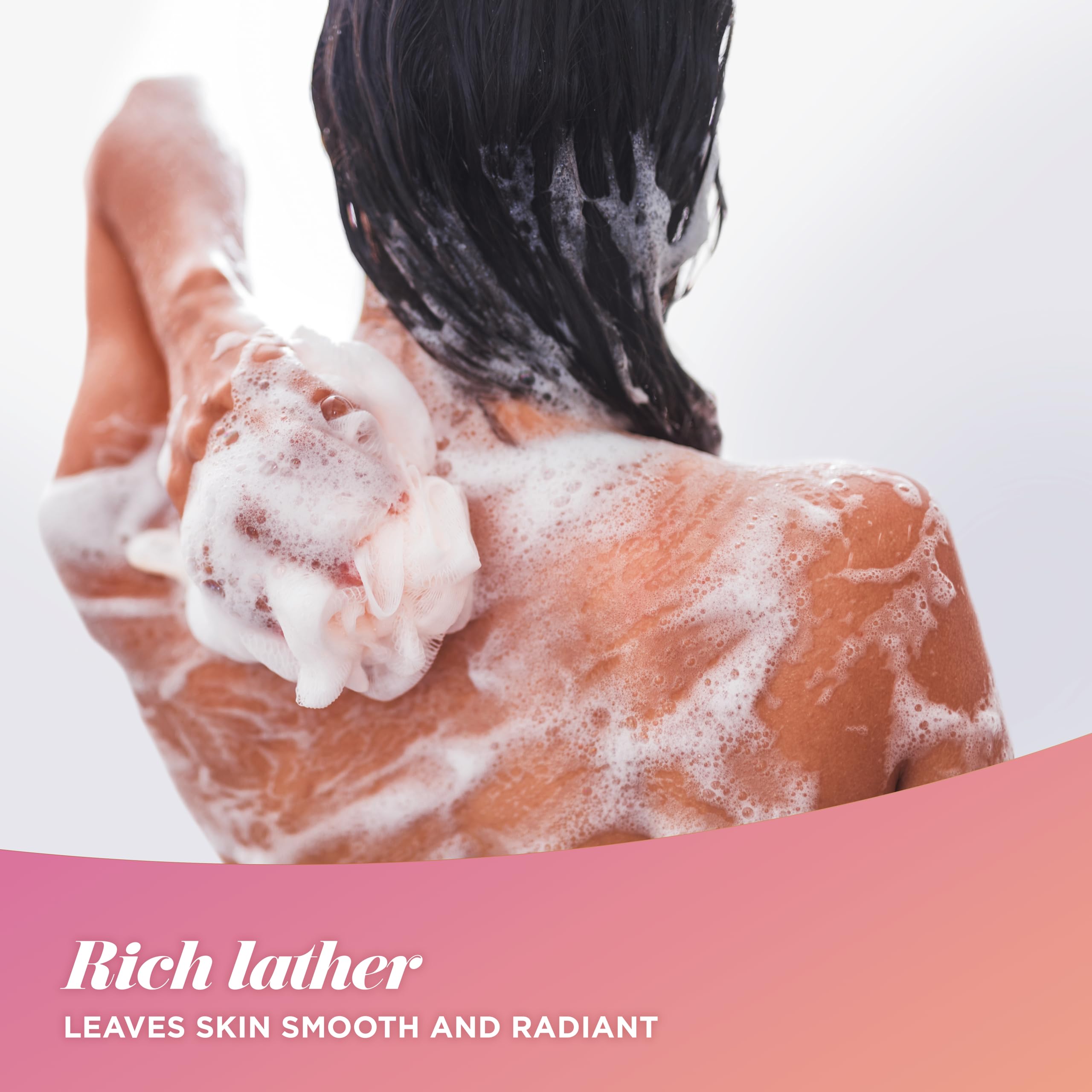 Caress sensory escape mood-boosting ritual shown during a shower.