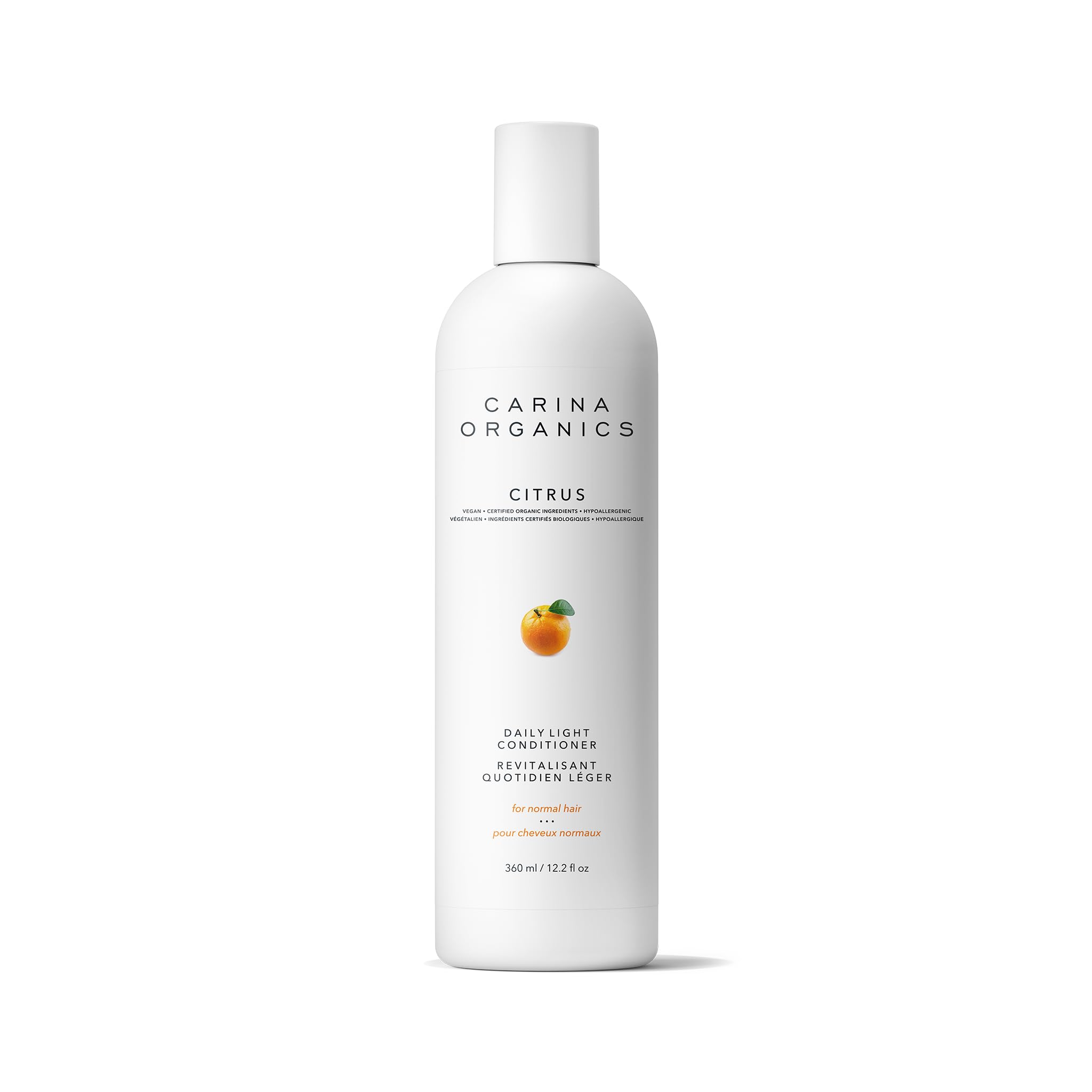 Carina Organics Citrus Daily Light Conditioner bottle, ideal for daily hair care and detangling