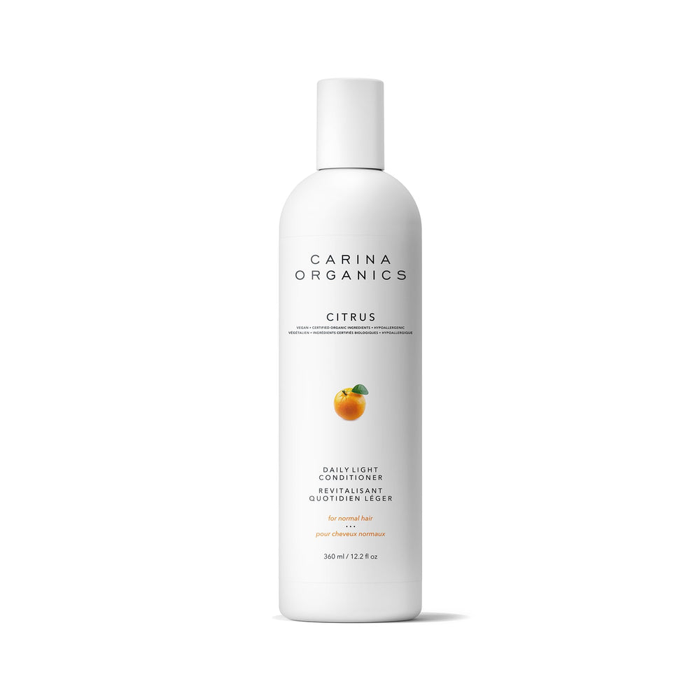 Carina Organics Citrus Daily Light Conditioner bottle, ideal for daily hair care and detangling