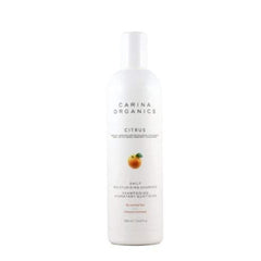 Carina Organics Citrus Daily Moisturizing Shampoo label—zesty citrus aroma for a refreshing wash.