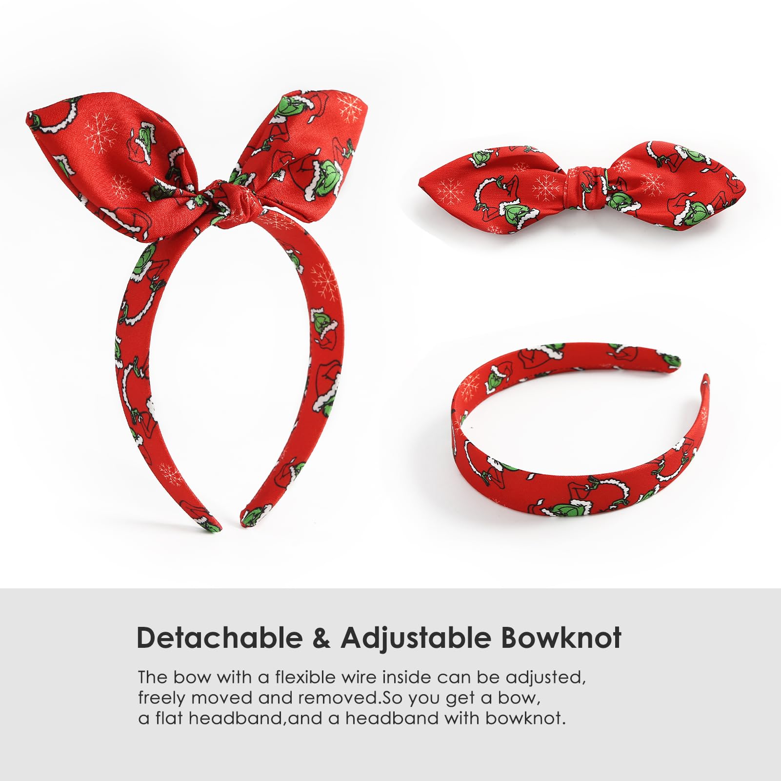 Carkno bow knot with interior wire enables easy repositioning.