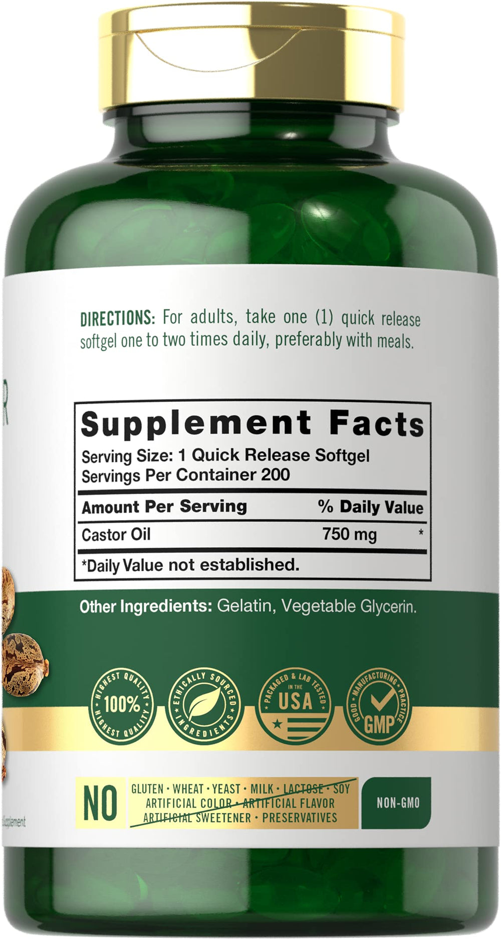 Carlyle Castor Oil softgels in blister pack ready for daily use