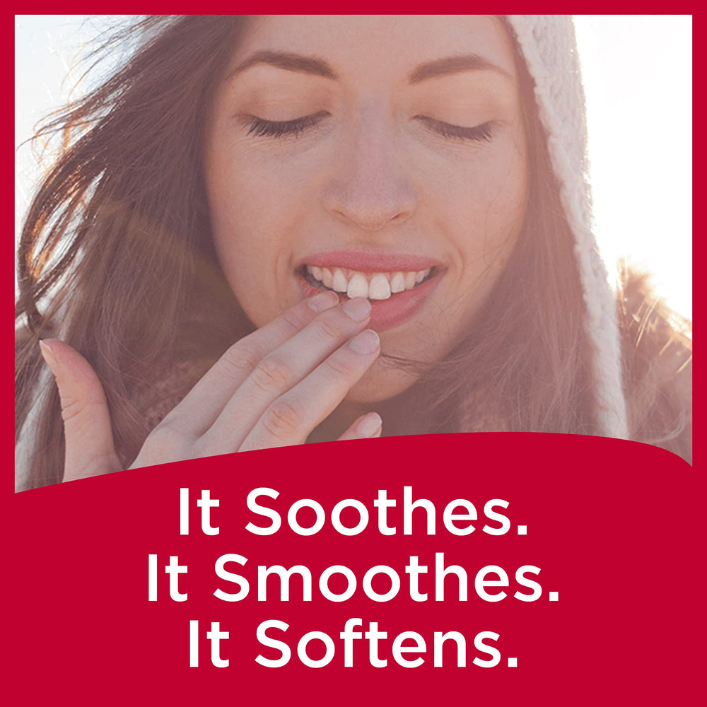 Carmex Daily Care SPF 15 application shows smooth lip protection during sun exposure.