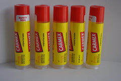 Carmex Original Lip Balm Pack of 5 front view for daily moisture and lip protection