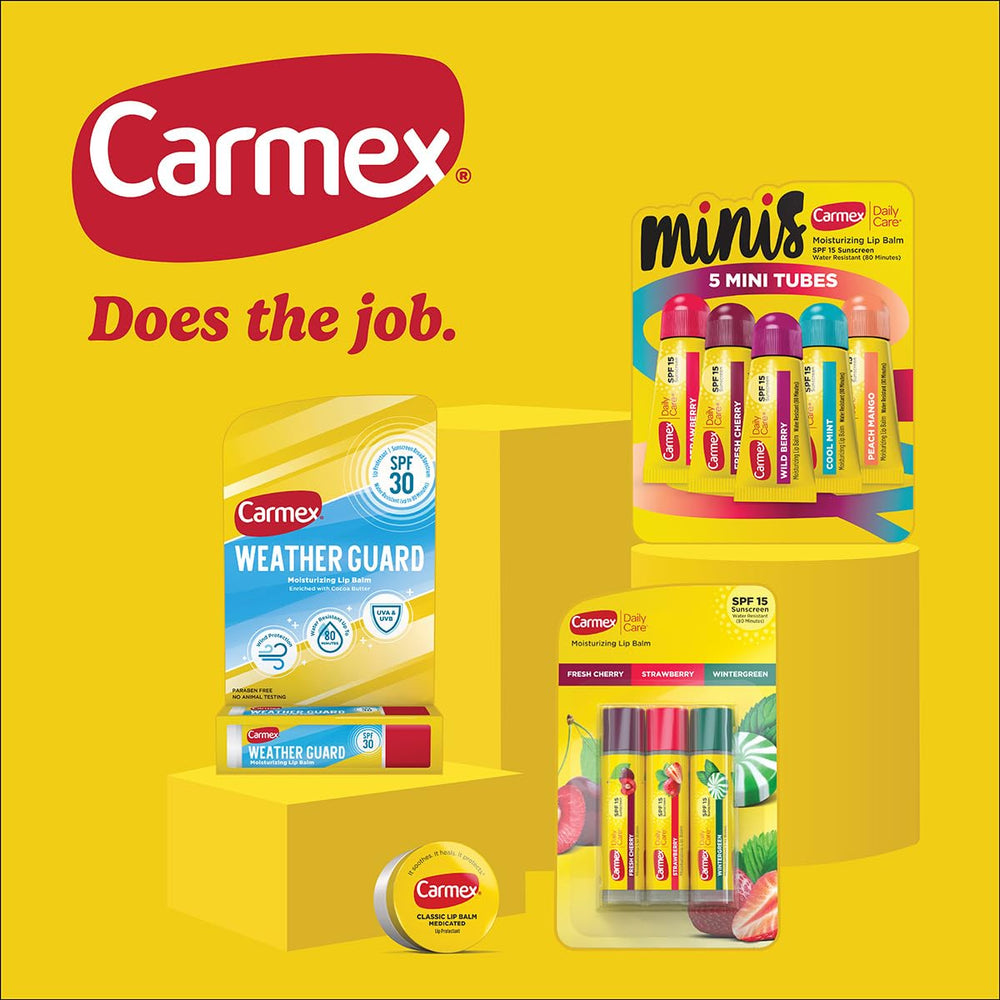 Carmex Weather Guard lip balm stick with SPF 30 for wind protection