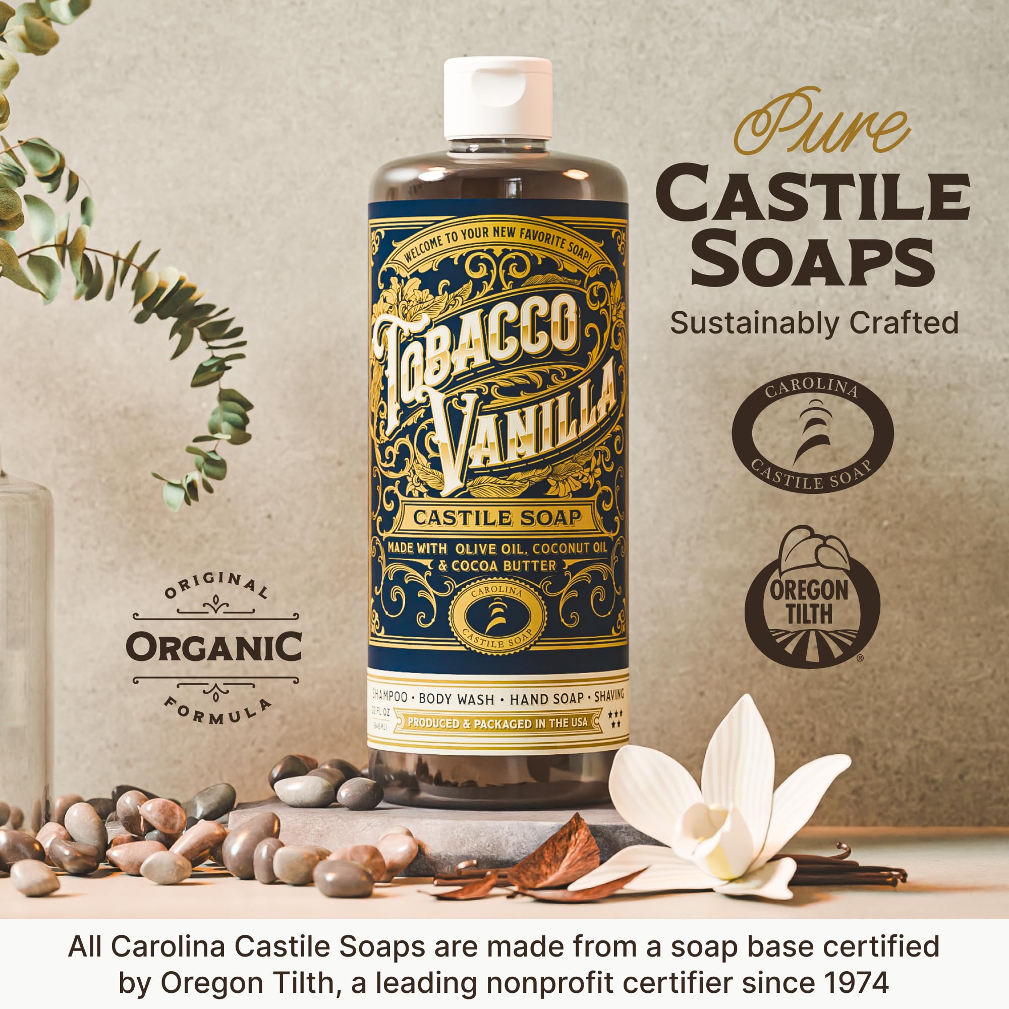 Carolina Castile made-in-usa visual emphasizes quality and domestic production