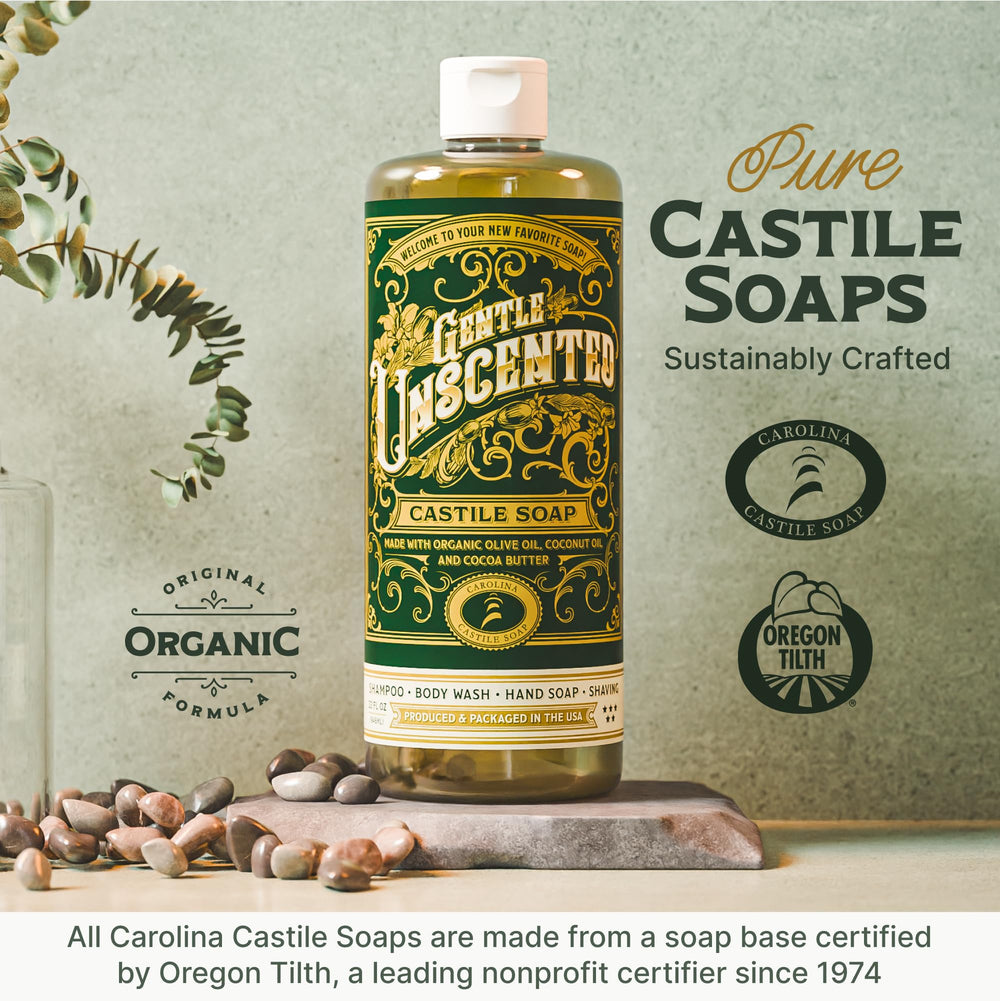 Carolina Castile Soap gentle option for sensitive skin routines without fragrance.