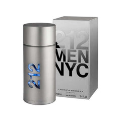 Carolina Herrera 212 For Men bottle front—modern urban scent for daily confidence and office-ready freshness.