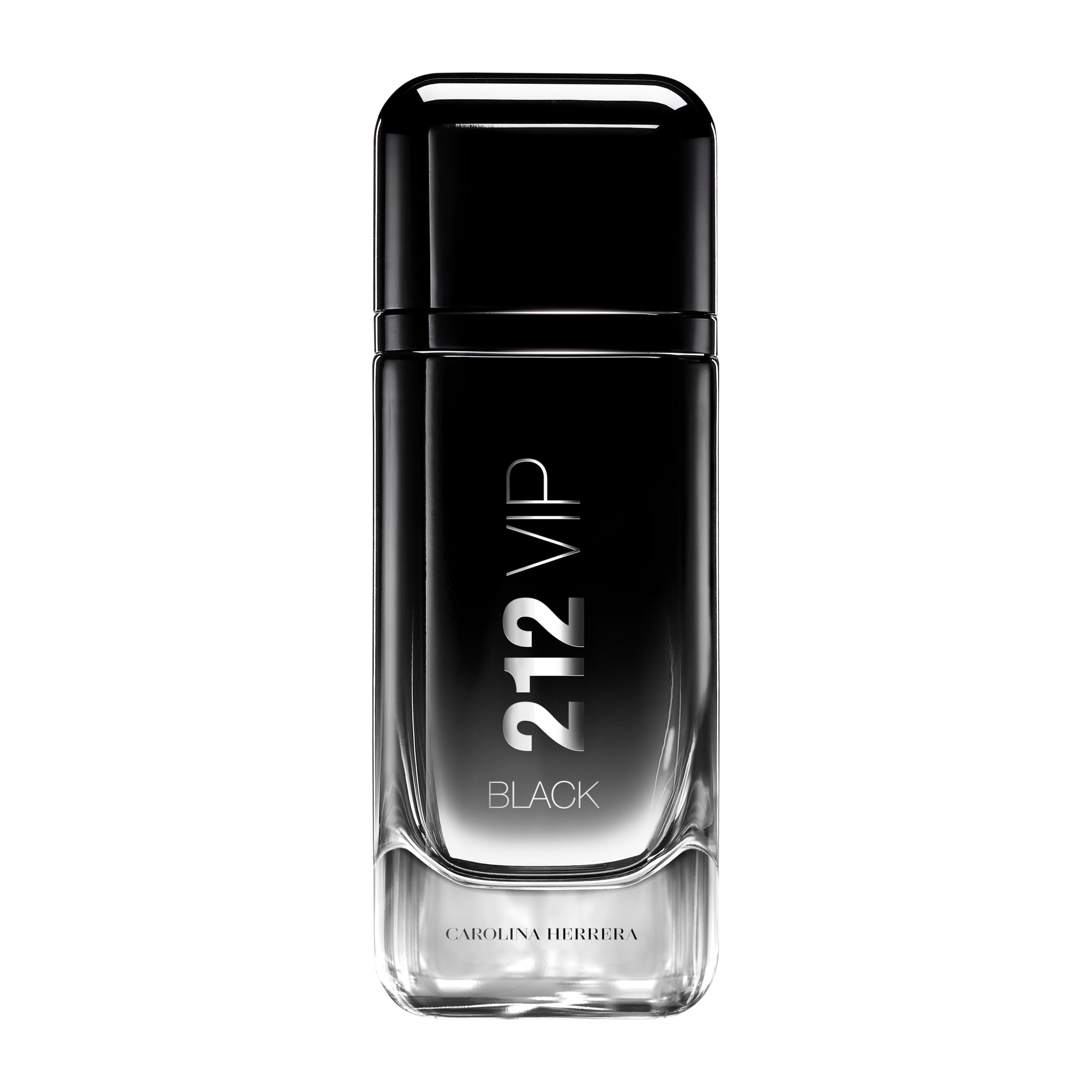 Carolina Herrera 212 VIP Black bottle front view, ideal for evening wear