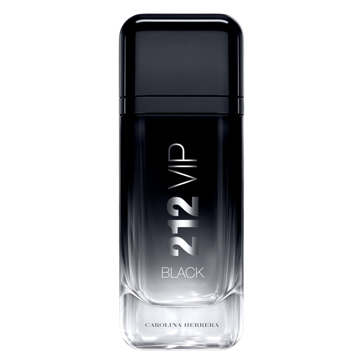 Carolina Herrera 212 VIP Black bottle front for evening confidence and stylish presence.