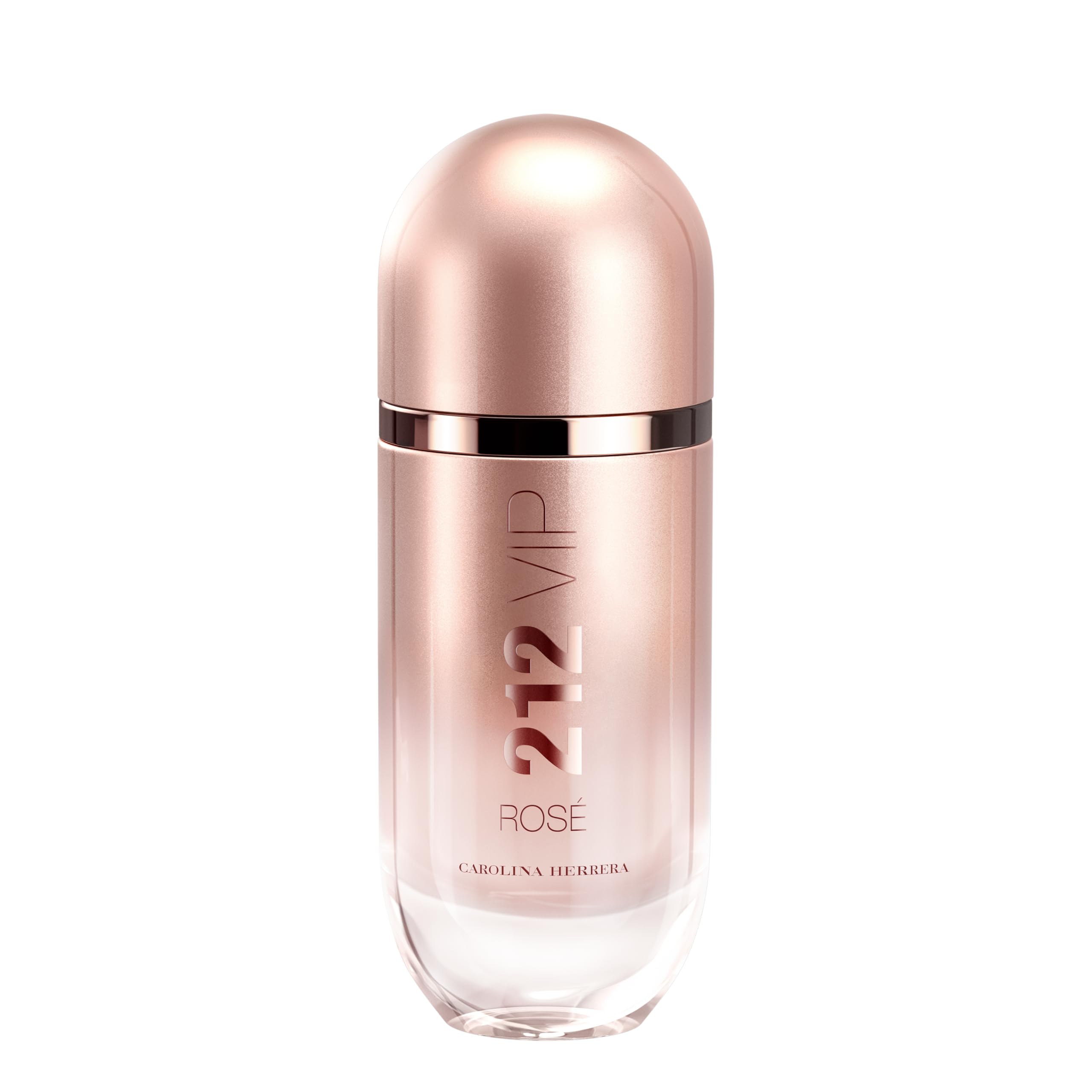 Carolina Herrera 212 VIP Rosé bottle close-up with champagne opening for day-to-night charm.