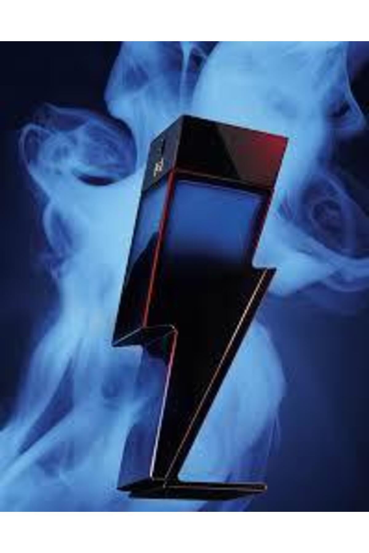 Carolina Herrera Bad Boy Cobalt Elixir spray captured mid-dispersion for lasting impressions.