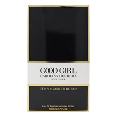 Carolina Herrera Good Girl bottle top gleams, signaling evening glamour and confidence.