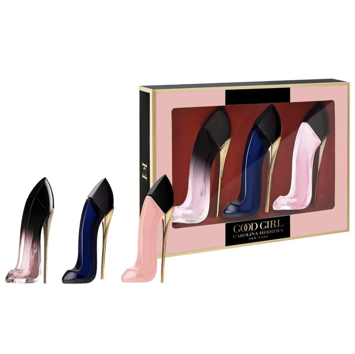 carolina herrera good girl gift set label close-up, premium branding and appeal