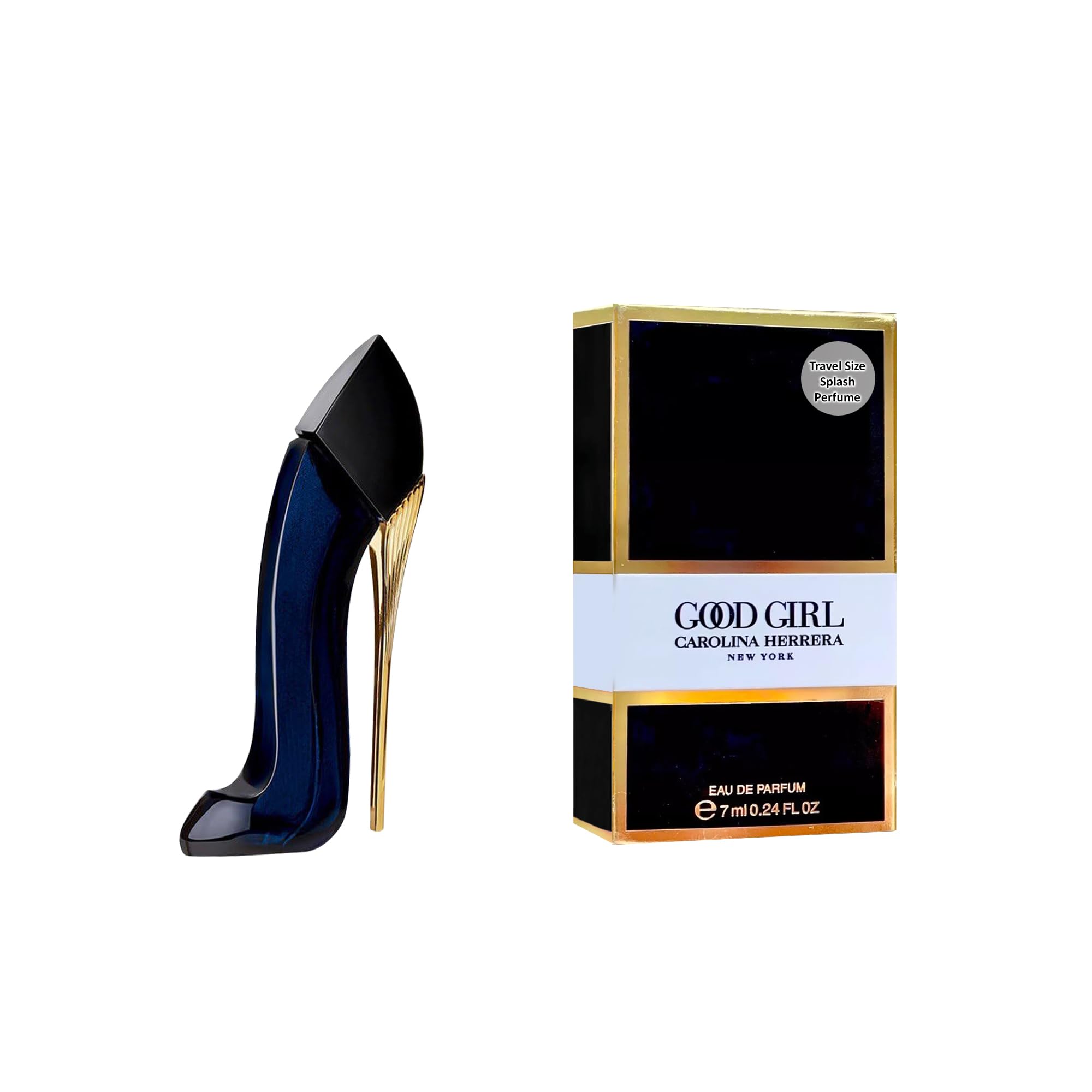 Carolina Herrera Good Girl mini EDP bottle front view for travel-size luxury.