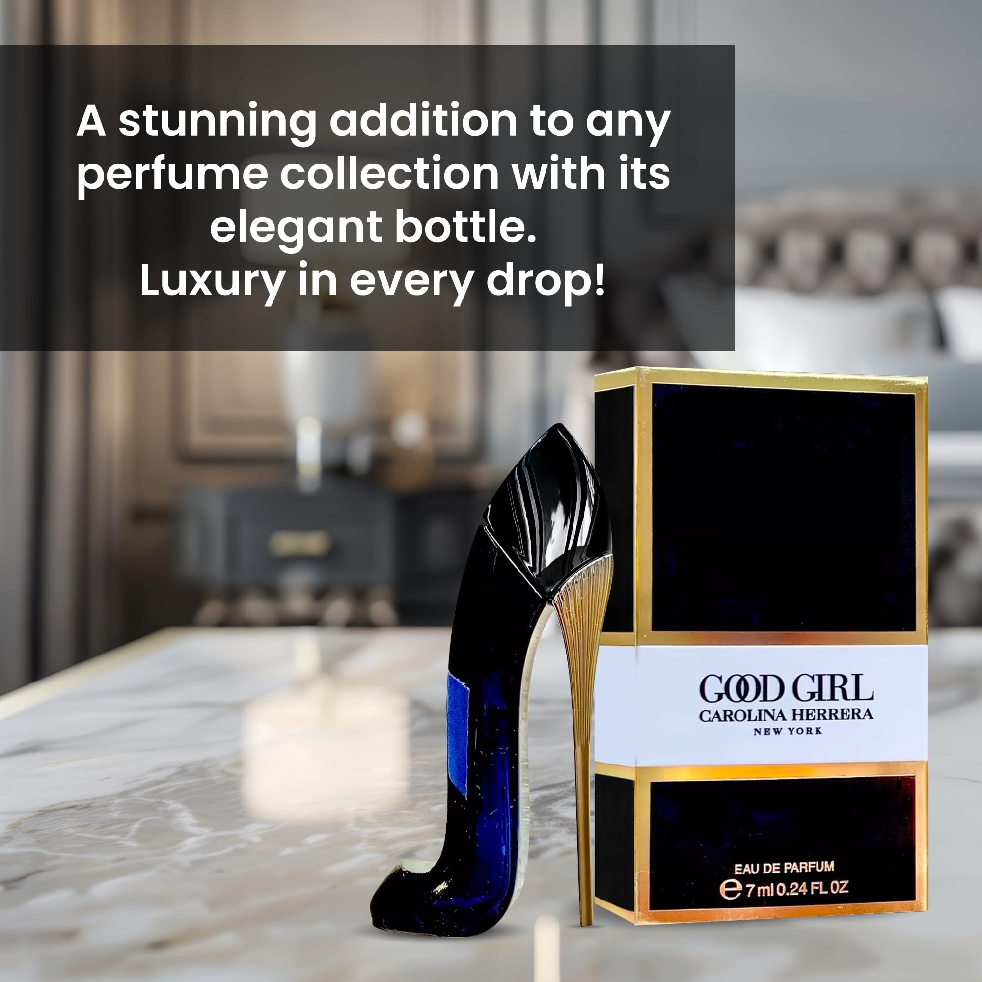 Clutch-friendly Good Girl mini EDP image ideal for evening occasions.