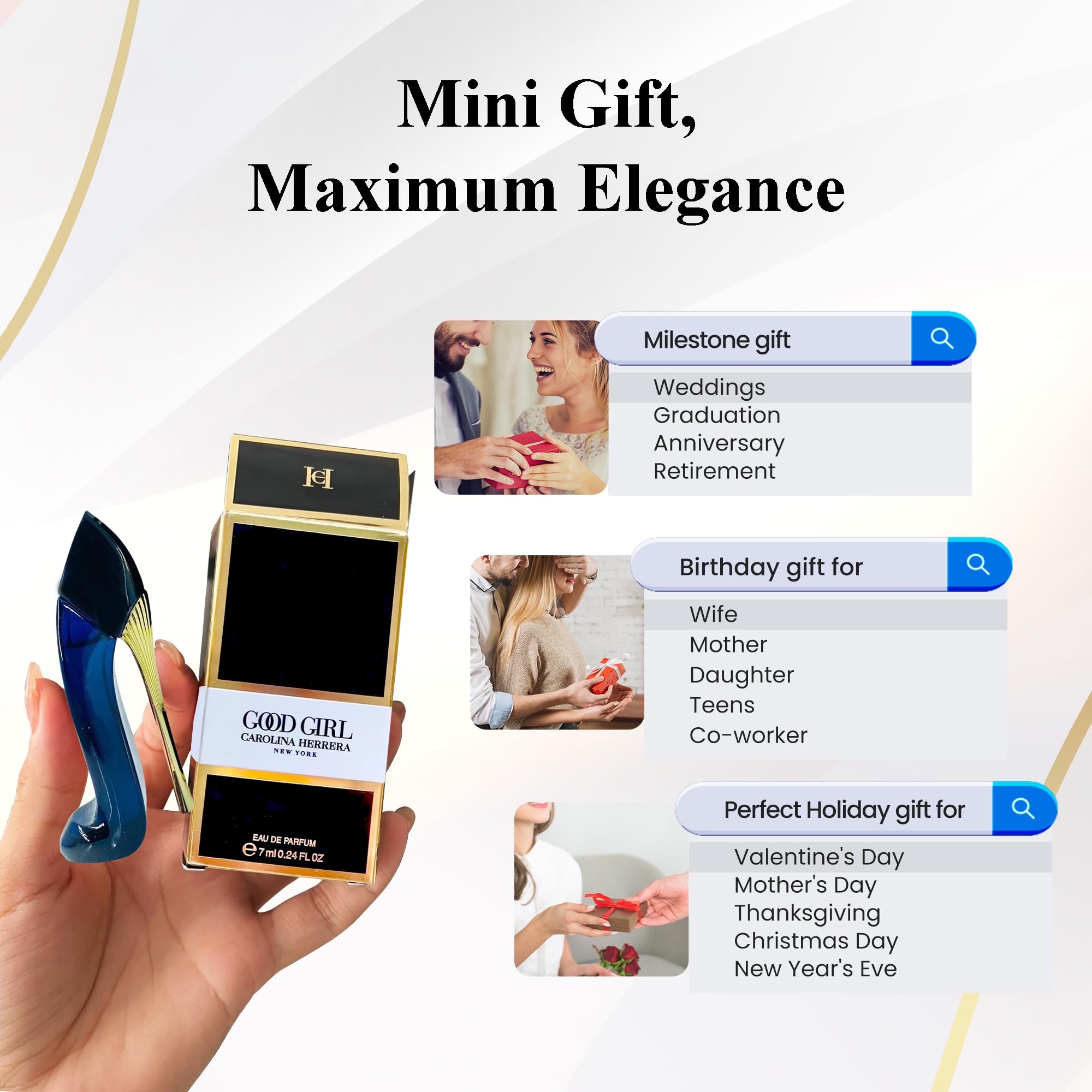 Travel-size case showing portability and discreet fragrance in purse.