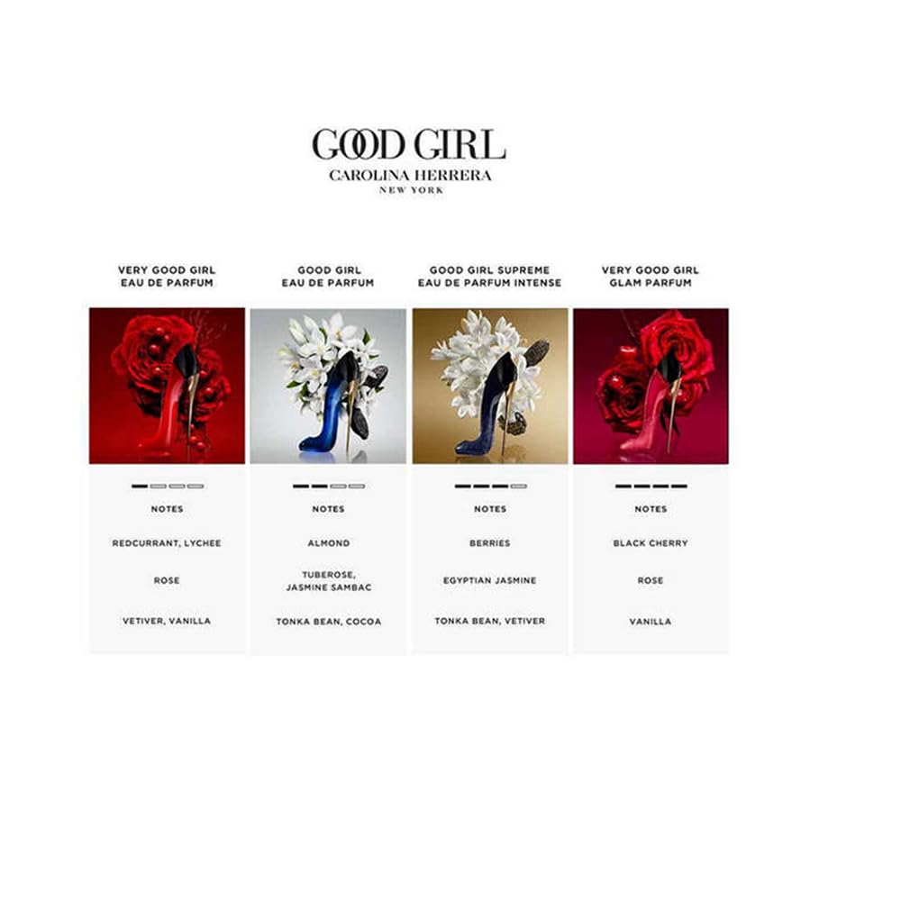 Carolina Herrera Very Good Girl Glam bottle pump dispenses fragrance for all-day freshness