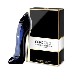 Carolina Herrera Good Girl front-view bottle highlights sophisticated fragrance presence.