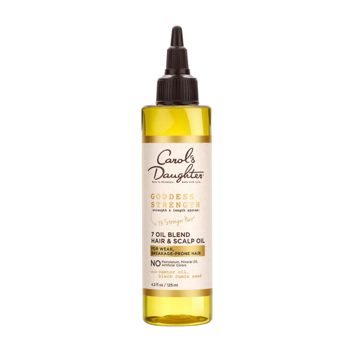 Carol's Daughter Goddess Strength bottle with pour spout for easy scalp application and hydration.