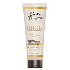 Carol's Daughter Goddess Strength conditioner bottle showcasing fortifying formula for stronger hair.