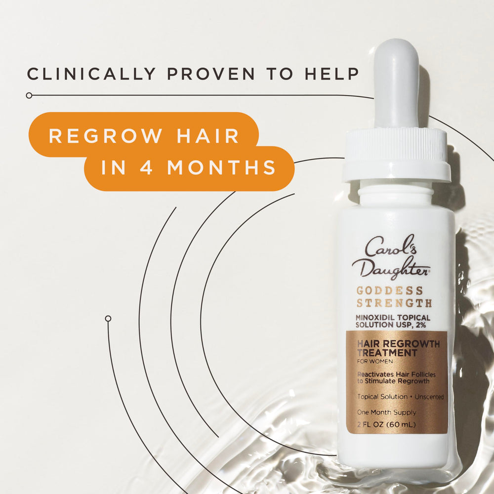 Goddess Strength minoxidil dropper delivering precise 1 mL scalp applications.