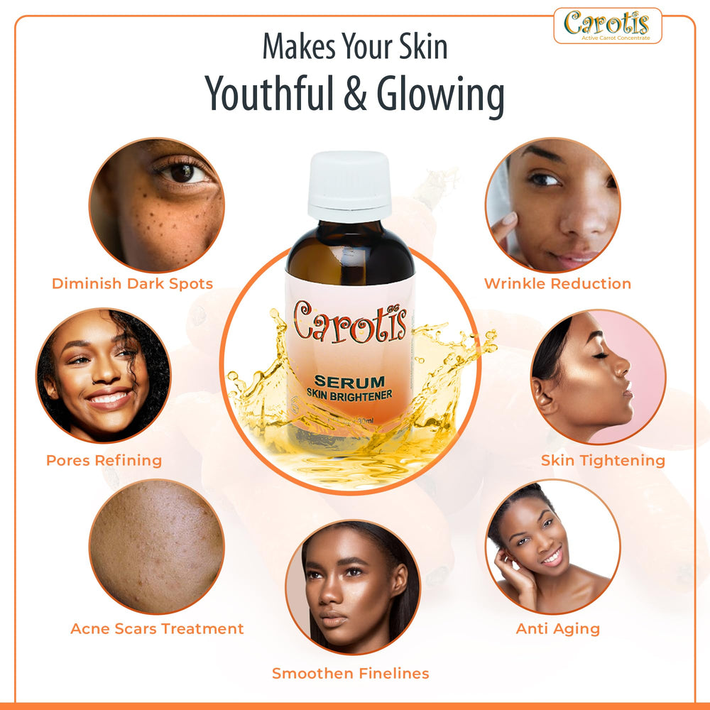 CAROTÏS serum texture and absorption close-up showing lightweight, fast-absorbing formula