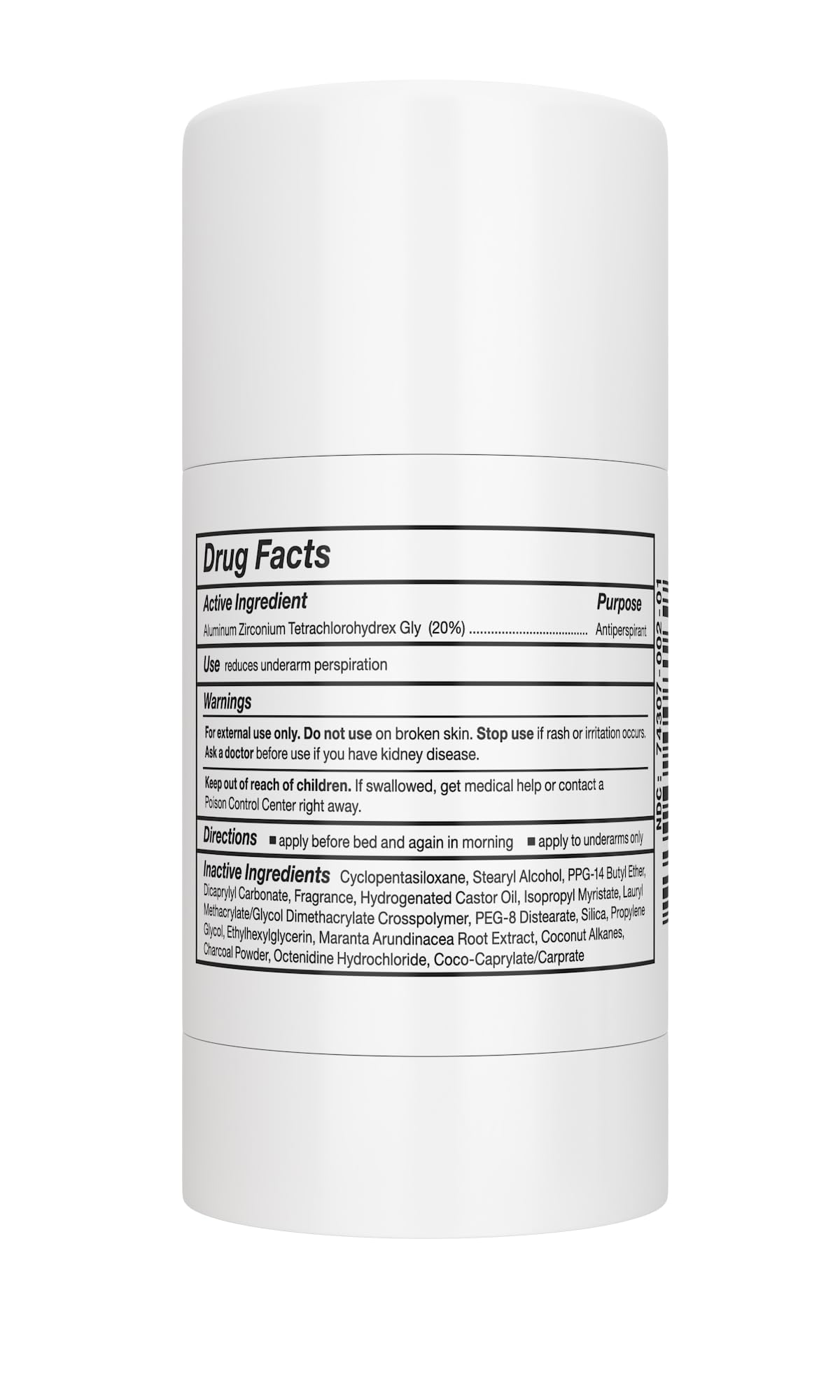 Carpe's charcoal-infused formula highlights natural sweat absorption for lasting protection.