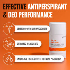 Carpe Mandarin scent deodorant stick being applied for a smooth glide and comfort.