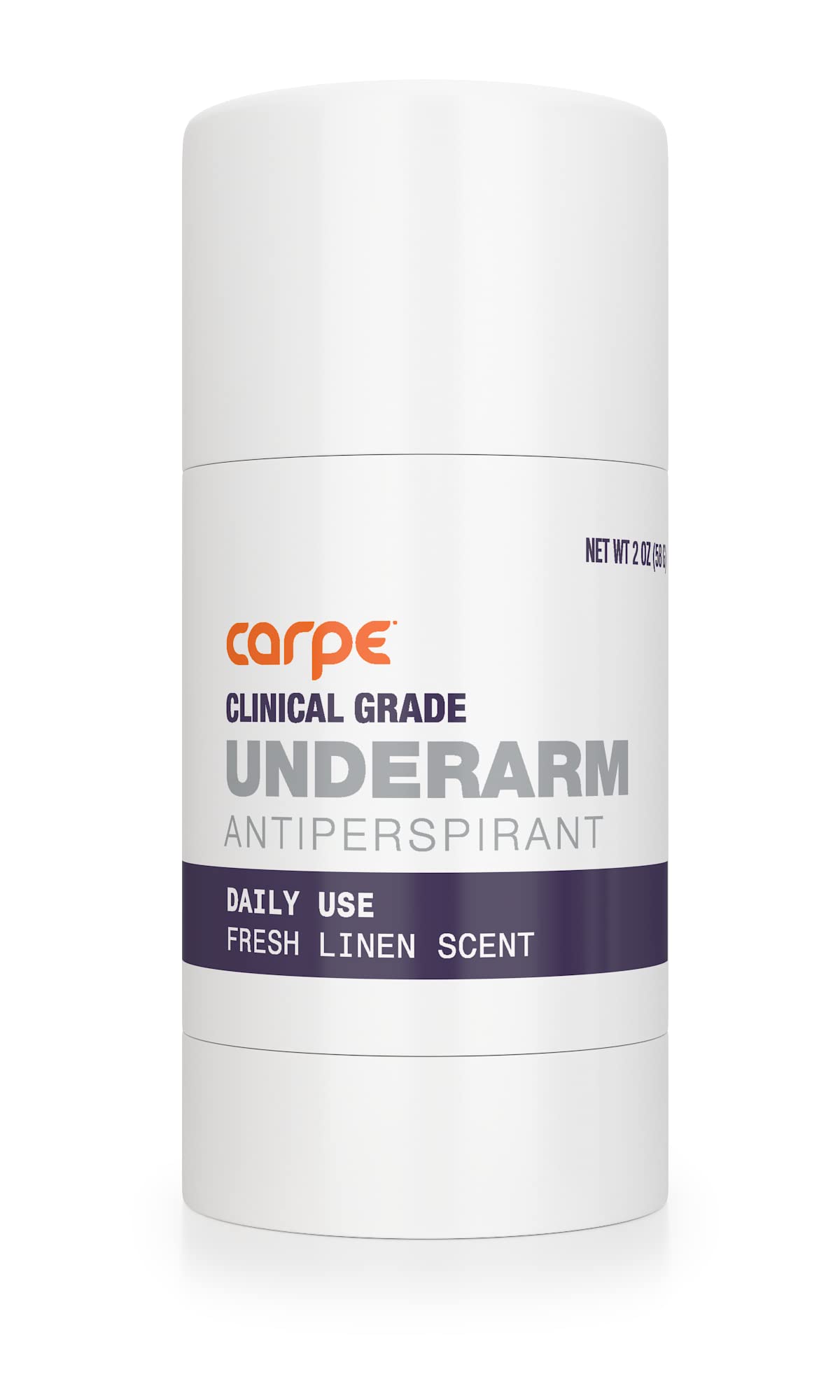 Carpe Clinical Strength deodorant stick with Fresh Linen delivers all-day sweat and odor control.