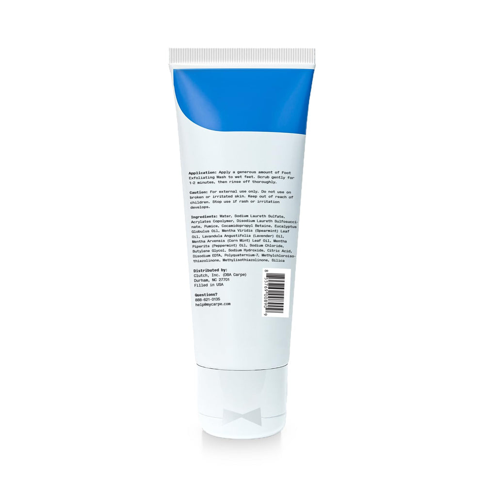 Carpe Exfoliating Foot Scrub results: soft feet and reduced odor after use.