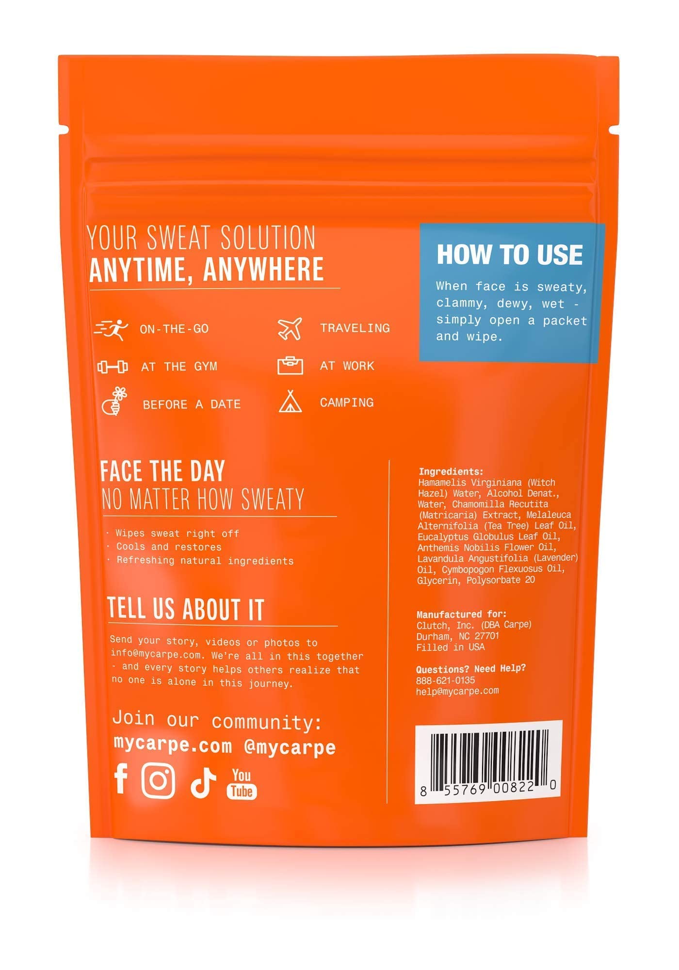Carpe Individually Wrapped ease for on-the-go use and hygiene