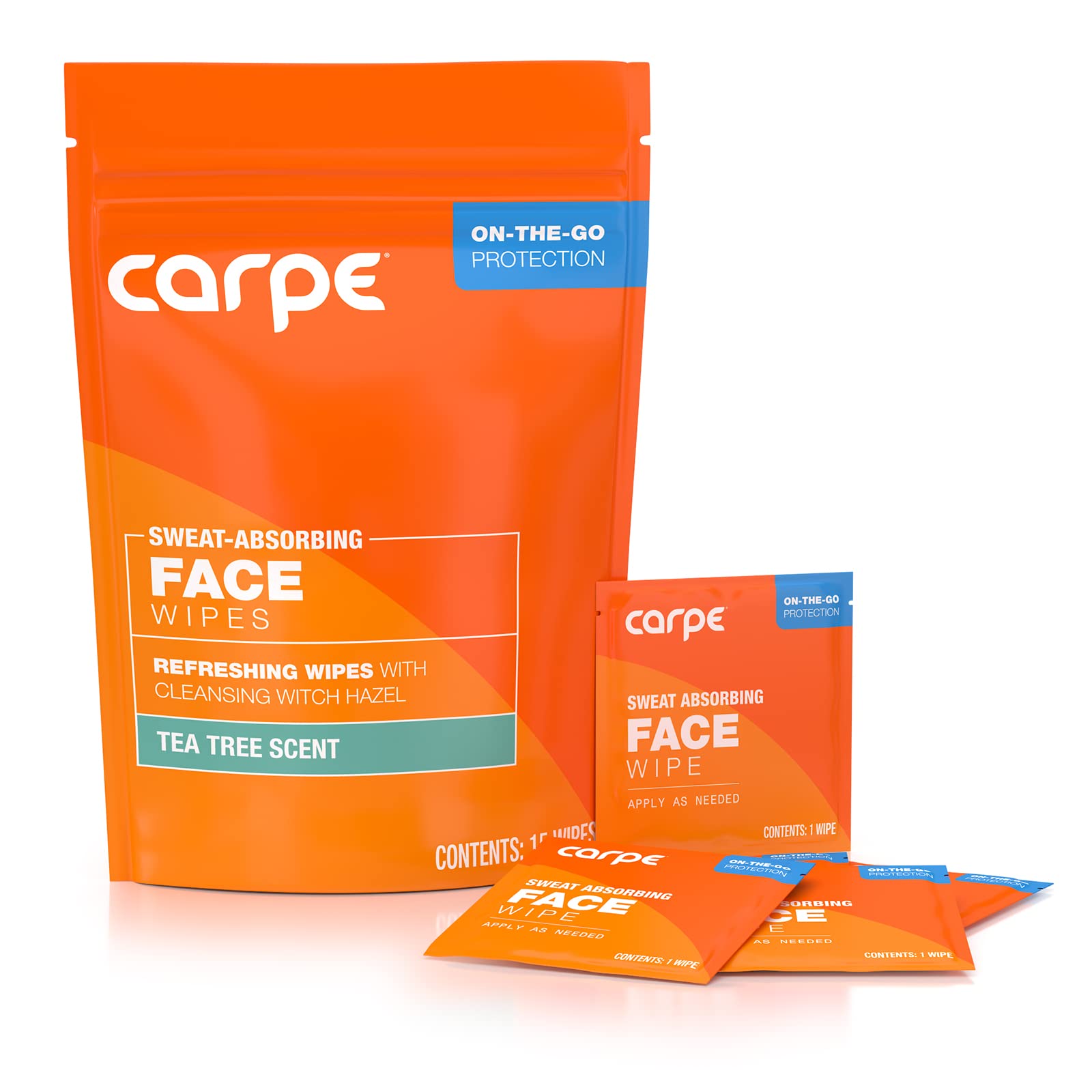 Carpe Sweat Absorbing Face Wipes in action removing sweat during workouts
