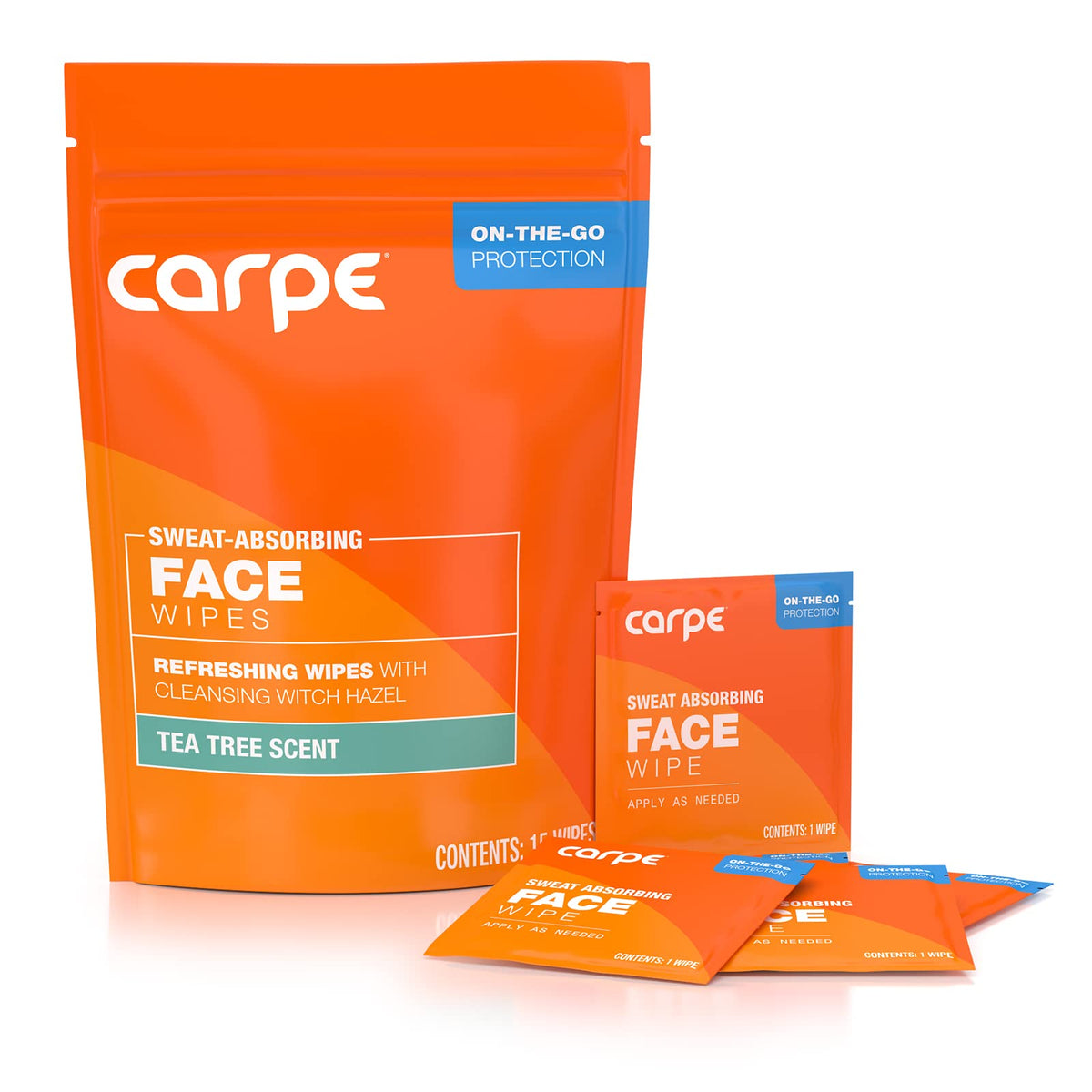 Carpe Sweat Absorbing Face Wipes in action removing sweat during workouts